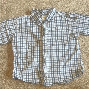 Gymboree Blue and White Plaid Button Down Shirt